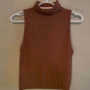 ZARA Cropped Sleeveless Turtleneck | Copper/Brown | Women’s Large